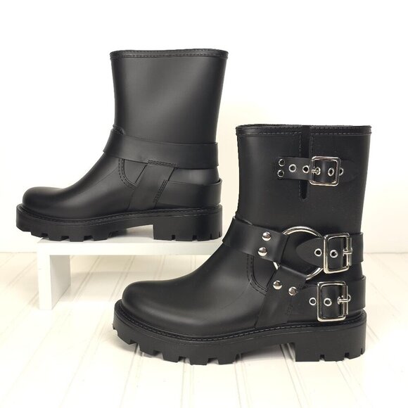 Jeffrey Campbell Controller Boots in Black Matte Silver Moto Boots US 8 - Picture 7 of 13